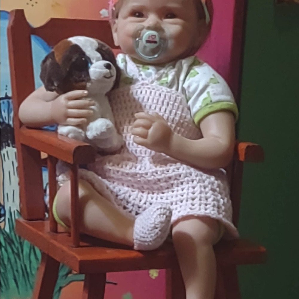 Handmade pink matching baby dress and shoes